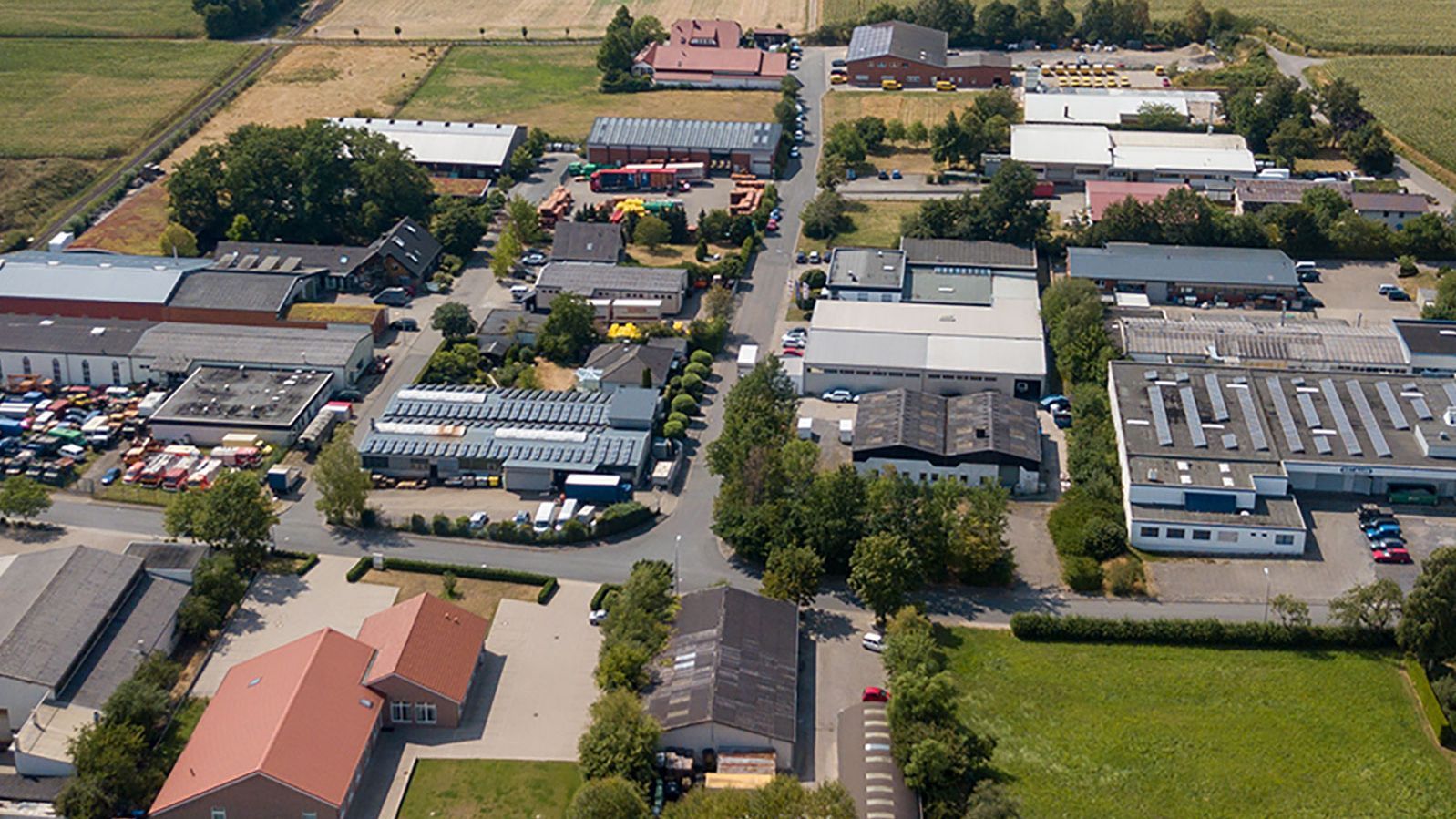 Luftbild des Industriegebiet Lienen
